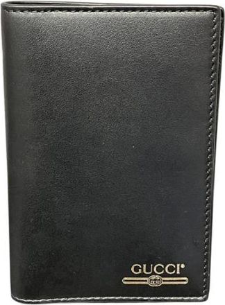 Gucci Pre-owned Wallets, male, Black, Size: ONE SIZE Pre-owned Leather Card Case