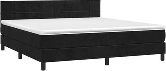 vidaXL Cama Box Spring Con Colch&oacute;n Terciopelo Negro 160x200 Cm Vidaxl