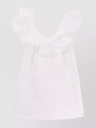 Elisabetta Franchi mini floral jacquard dress ruches