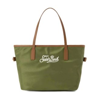 MC2 Saint Barth Tote Bags, female, Green, Size: ONE SIZE Nylon City Shoulder Bag