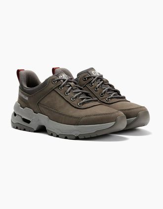 CAT Mens Caterpillar Surge Hiker Lo Waxy Nubuck Mens Dark Gull Grey Lace-Up Shoes - Size: 10