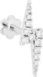 Maria Tash Diamond Lightning Bolt Single Stud Earring in White Gold at Nordstrom, Size 11 Mm