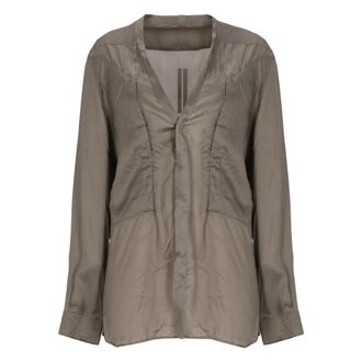 Rick Owens Shirts, female, Gray, Size: 2XS V-neck Shirt