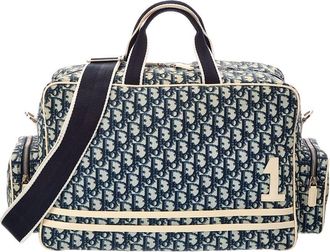 Dior Blue Trotter Canvas Trotter Weekend Bag (Authentic Pre-Loved)