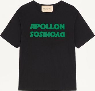 Valentino Valentino Cotton T-Shirt With Apollon/Dyonisos Print Man BLACK/GREEN 3XL