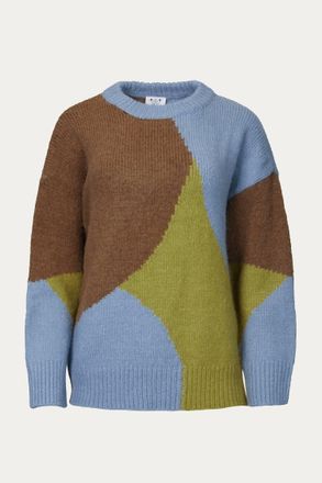 Six Crisp Days Ample Crewneck Sweater In Blue
