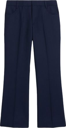 Ami cropped flared trousers - women - Polyester/Polyester/Virgin Wool - 36 - Blue