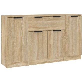vidaXL Vidaxl - Aparadores 3 Piezas Madera Contrachapada Color Roble Sonoma