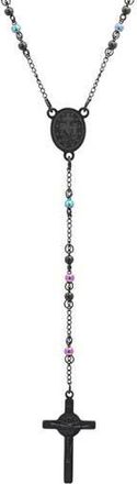 Steeltime Two-Tone Stainless Steel Rosary in Black at Nordstrom Rack