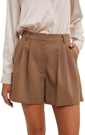 Wishlist Pleat Twill Shorts in Mocha at Nordstrom Rack, Size Medium