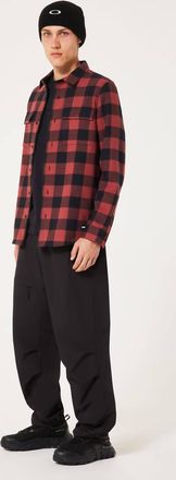 Oakley Mens Bear Cozy Flannel Shirt In Rosewood/black