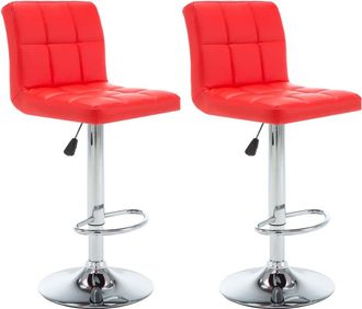vidaXL Vidaxl - Taburetes De Cocina 2 Unidades Cuero Sint&eacute;tico Rojo