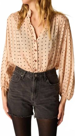 Natalie Martin Rayon Print Iris Top In Creama Polka Dot