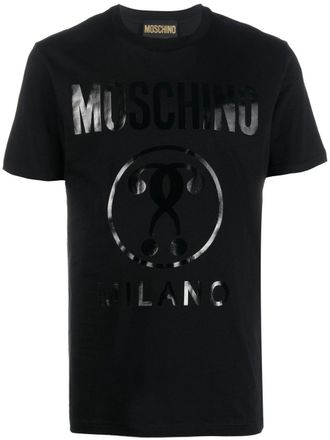 Moschino logo-print organic cotton T-shirt - men - Organic Cotton - 52 - Black