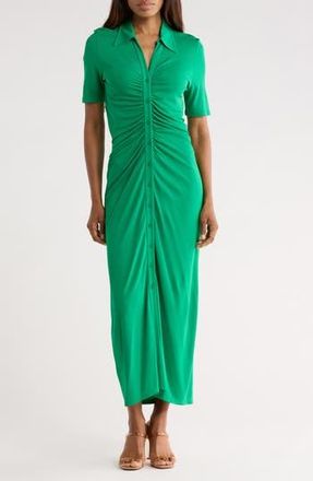 Diane Von F&uuml;rstenberg Zoey Ruched Maxi Dress in Signature Green at Nordstrom Rack, Size Xx-Small
