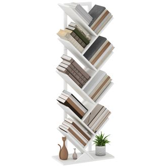 OEM Estanter&iacute;a En Forma De &Aacute;rbol Con 9 Estantes Y Sistema Antivuelco Para Sal&oacute;n Dormitorio 50x24x136 Cm Blanco
