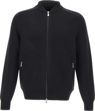 Gran Sasso Cardigan met dubbele rits - Heren - Vesten - Zwart - 4XL - Wol - Truien & Vesten