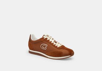 Coach Mens Flat Sneaker in Brown, Size 11