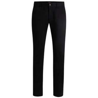 HUGO BOSS Broeken, Heren, Zwart, W34, Katoen, Chino Slim