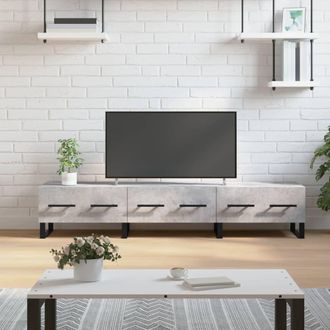 Berkfield Home TV Cabinet Concrete Grey 150x36x30 cm Engineered Wood | Size: 150 x 36 x 30 cm