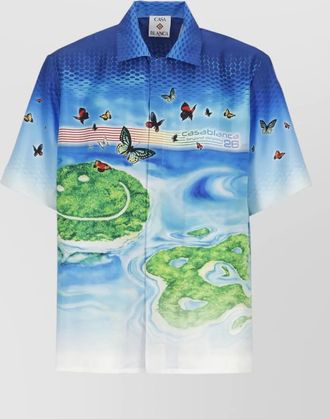Casablanca silk short-sleeve printed shirt