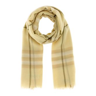 Burberry Winter Scarves, unisex, Beige, Size: ONE SIZE Wide Check Wool Silk Scarf