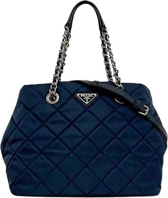 Prada Pre-owned Tote Bags, female, Blue, Size: ONE SIZE Pre-owned Vintage Tote