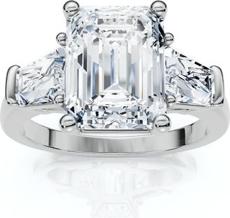 Pompeii3 Certified 4Ct Randi Emerald Diamond Engagement Ring 14k Gold or PT Lab Grown