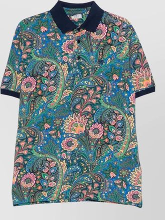 Etro paisley print polo shirt ribbed collar