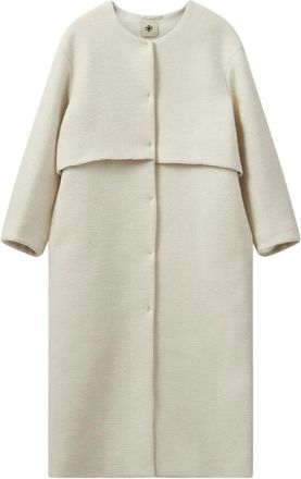The Garment Heather Grey Herringbone Wool Coat - Dames - Trenchcoats - Beige - 2XS - Wol - Jassen