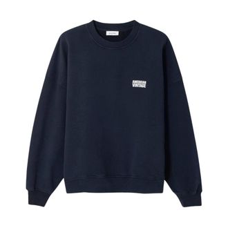 American Vintage Plizzy Sweatshirt - Dames - Sweatshirts & Hoodies - Blauw - Maat: M Katoen