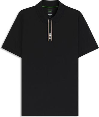 BOSS Paddy polo shirt with striped placket and logo