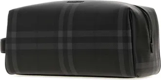 Burberry Mens Printed Canvas City Check Beauty Case Iron Portafogli Wallet