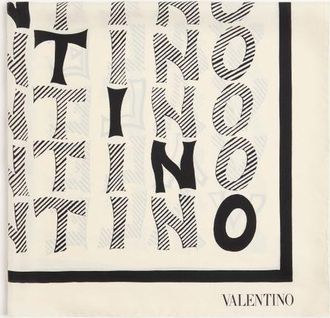 Valentino Garavani Foulard dArchivio Valentino In Seta Le fou de lArchive Donna BURRO/NERO UNI