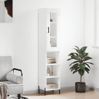 vidaXL Vidaxl - Aparador Alto Madera Contrachapada Blanco 34,5x34x180 Cm