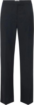 Elisabetta Franchi Broek van gabardine stof - Dames - Wijde Broeken - Zwart - XS - Broeken