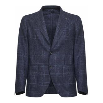 Tagliatore Blazers, male, Blue, Size: 3XL Prince of Wales Jacket