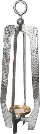 A & B Home Hammered Metal Lantern in Silver at Nordstrom Rack