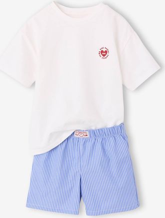 Vertbaudet Sommer-Schlafanzug Kurzarm Jungen wollwei&szlig;