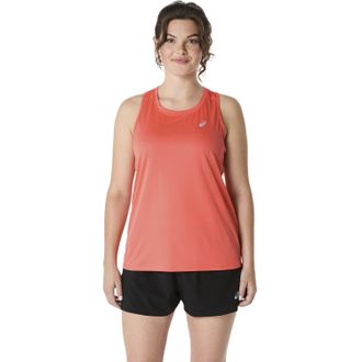 Asics Lauftop ASICS ASICS CORE TANK, Damen, Gr. L, coral reef, Obermaterial: 100% Polyester, Rundhals, Tops Lauftop, f&uuml;r Sportmode, f&uuml;r Fr&uuml;hling und Herbst,