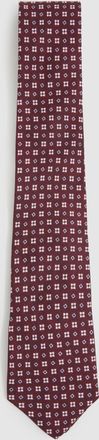 Reiss Bordeaux Silk Floral Print Medallion Tie