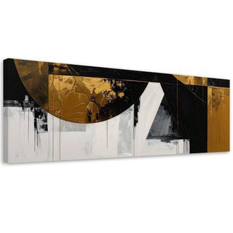 Feeby Impresi&oacute;n De Imagen, Abstracci&oacute;n Formas Negro Dorado, 120x40