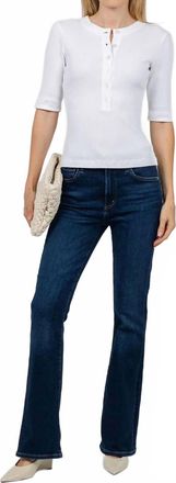 Citizens Of Humanity Nali Short Sleeve Henley Tee In White