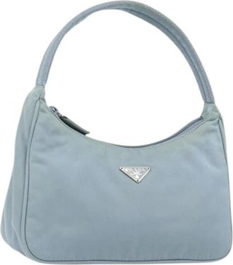 Prada Pre-owned Vintage Nylon Schoudertas - Dames - Vintage Schoudertas - Blauw - ONE Size - Nylon - Vintage