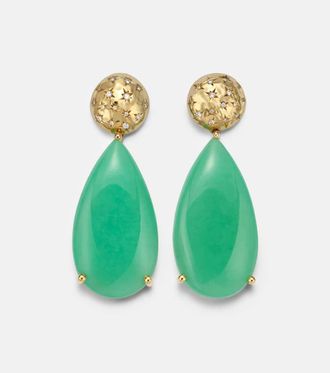 Octavia Elizabeth Imogen 18kt gold drop earrings with chrysoprase and diamonds