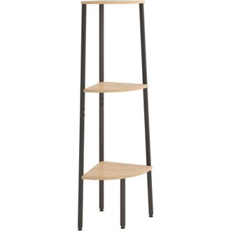 vidaXL Vidaxl - Estanter&iacute;a Esquina 3 Niveles Marr&oacute;n Claro Negro 45,5x31,5x120cm