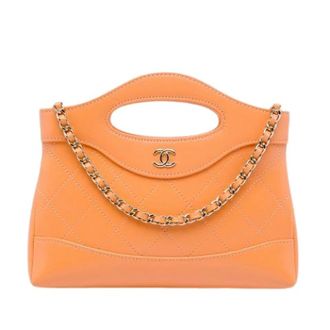 Chanel Pre-owned 31 Satchel - Dames - Pre-owned - Oranje - Maat: ONE Size Leer