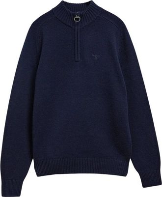 Barbour Newtown Half Zip Gebreide Trui - Heren - Truien - Blauw - Maat: 2XL Wol