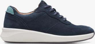 Clarks Womens Un Rio Sprint Navy Nubuck Trainers - Blue - Size 4.5 Wide Fit (UK Shoe)