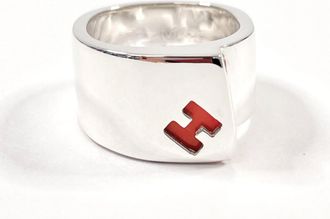 Herm&egrave;s Silver Orange Silver 925 Band Ring (Pre-Owned)